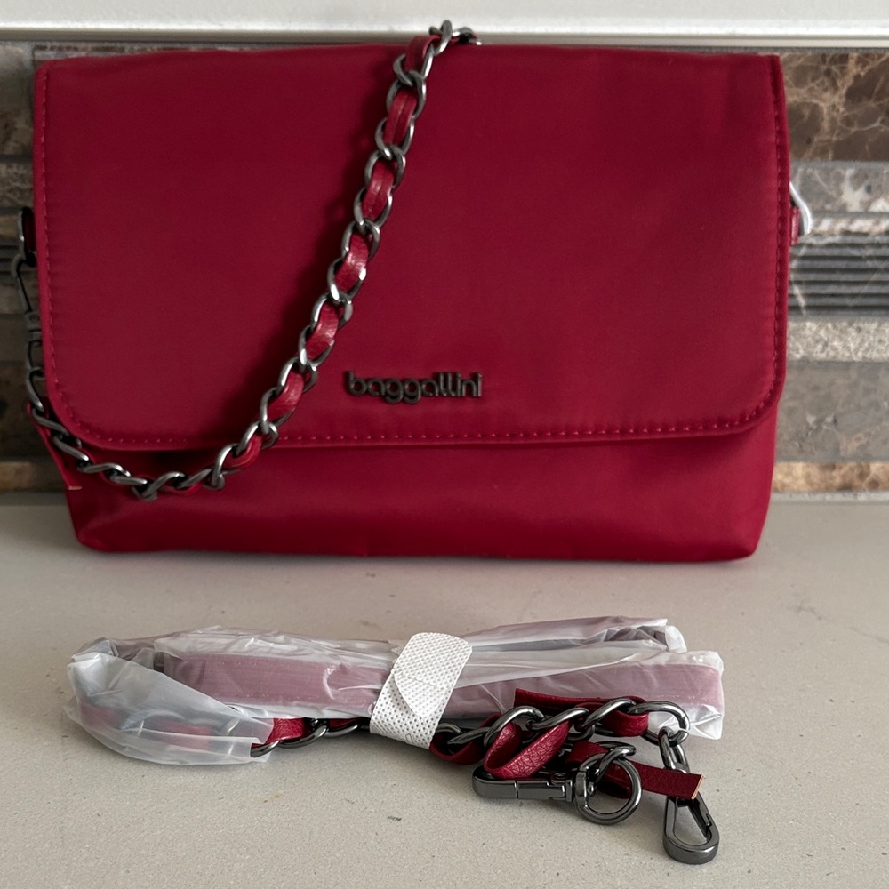 FREE SHIPPING Baggallini Burgundy Crossbody Bag